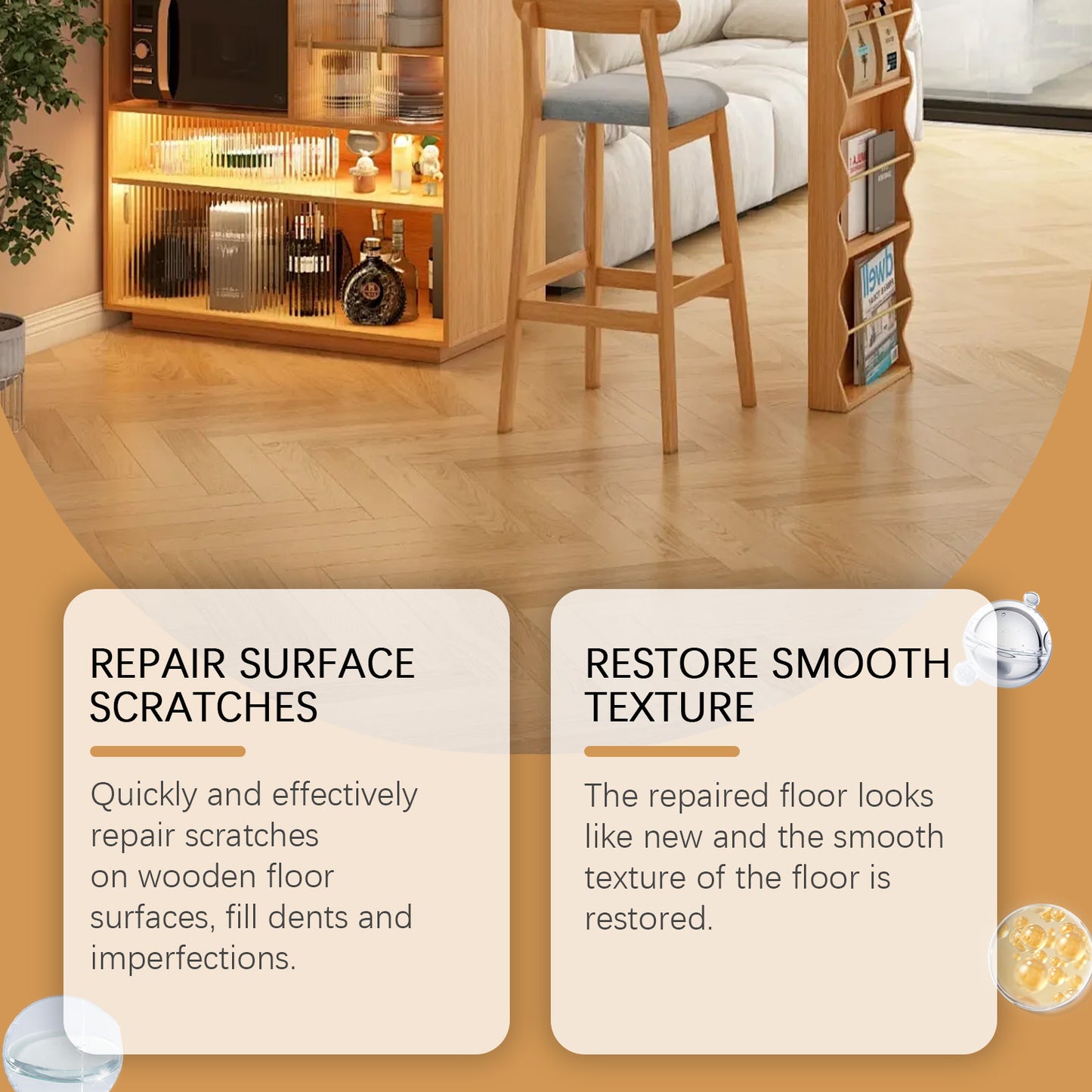 Floor Renovation Repair Cream Wooden Furniture