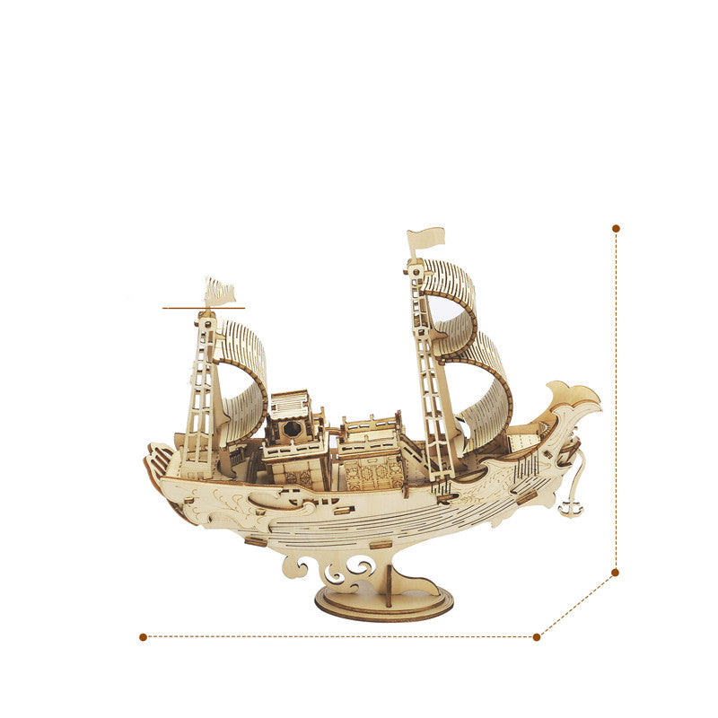 Wooden handmade assembled jigsaw puzzle