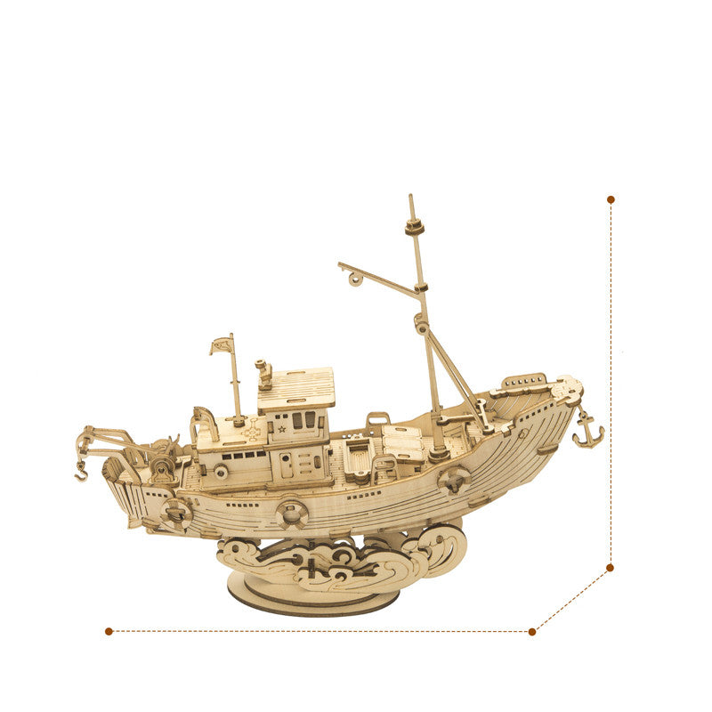 Wooden handmade assembled jigsaw puzzle