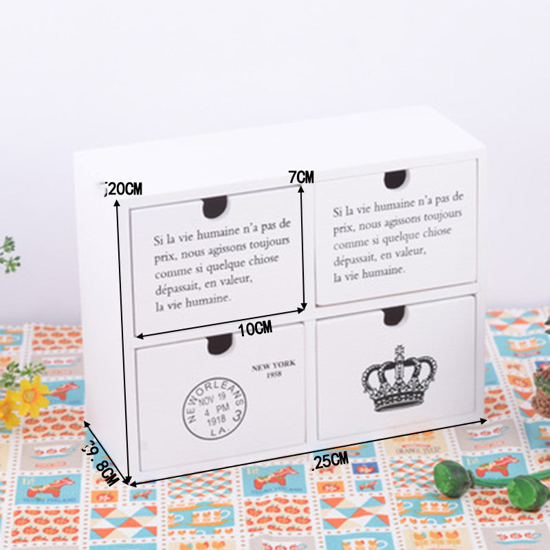 Office Jewelry Cosmetics Wooden Storage Box