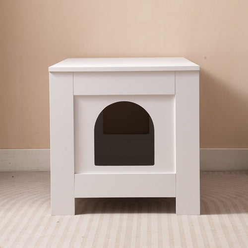 Cat Litter Box Enclosure, Litter Box Furniture Hidden With Barn Door, Wooden Cat Washroom Furniture, Cat House, End Table, Fit Most Of Litter Box