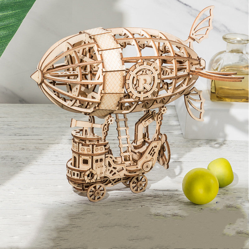 Wooden handmade assembled jigsaw puzzle