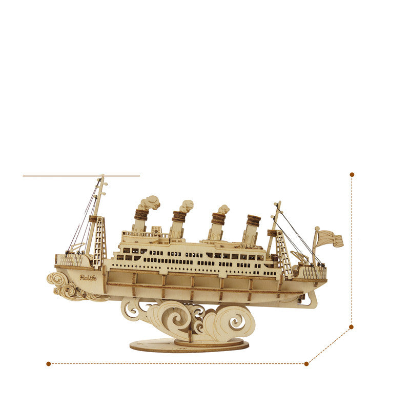 Wooden handmade assembled jigsaw puzzle