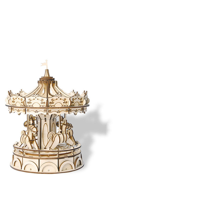 Wooden handmade assembled jigsaw puzzle