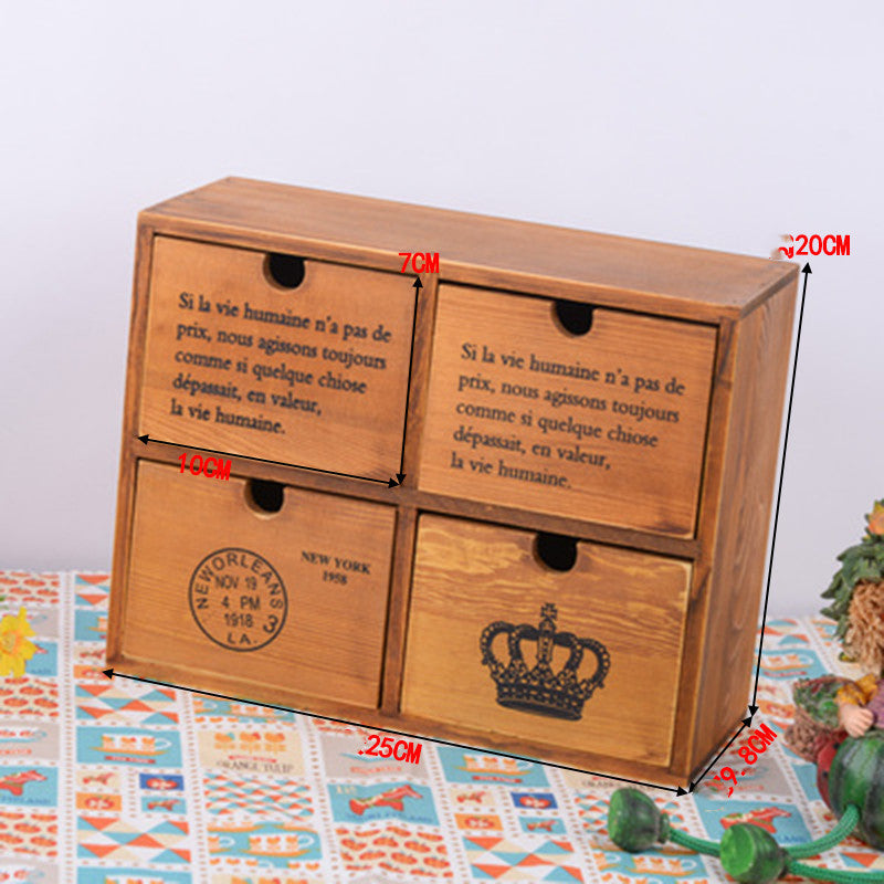 Office Jewelry Cosmetics Wooden Storage Box