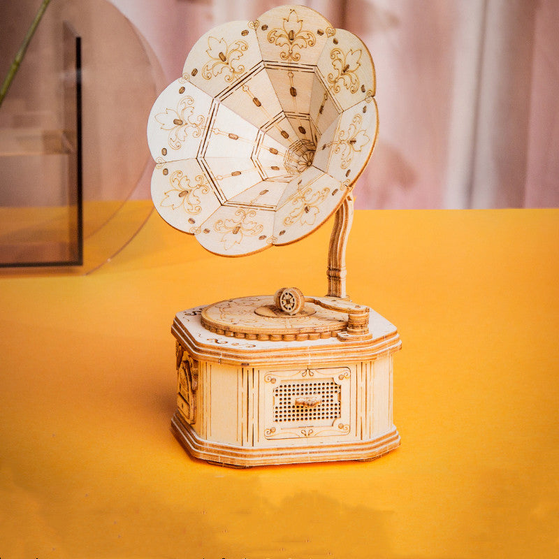 Wooden handmade assembled jigsaw puzzle