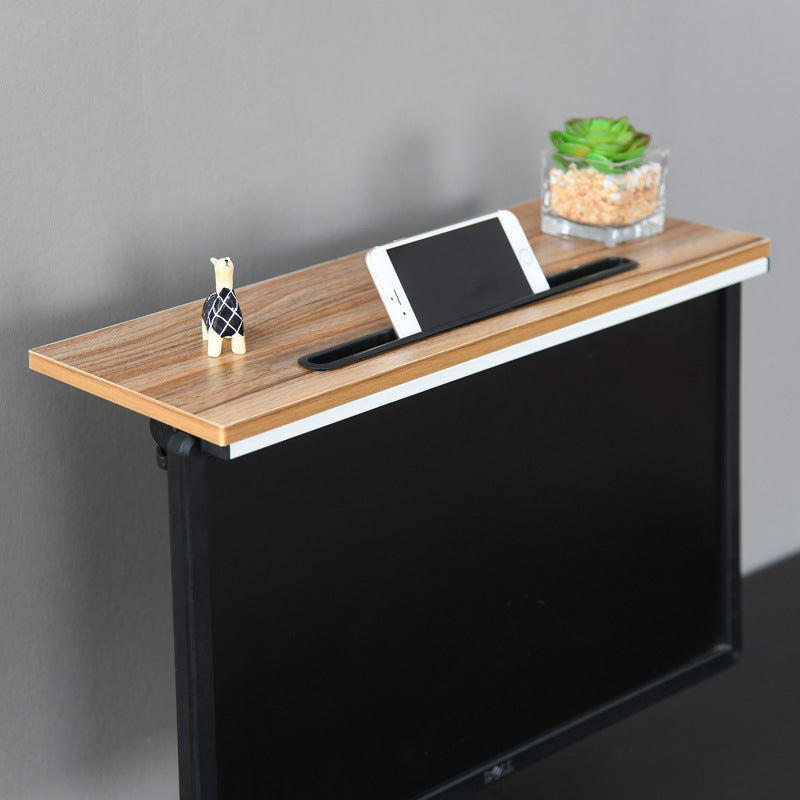 Office Computer One-word Partition Rack Wooden Rectangular Flower Stand