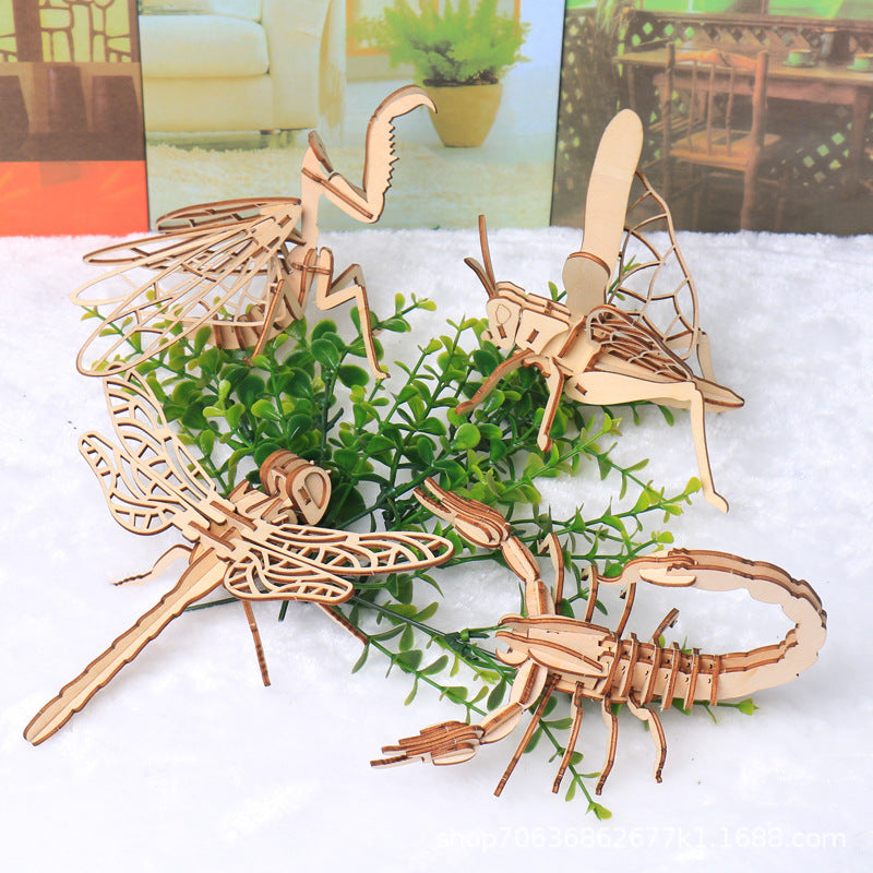 Wooden model puzzle 3D insect