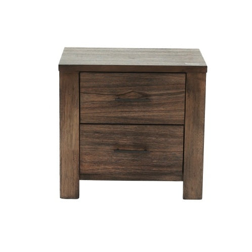 Oak Finish 1pc Nightstand Wooden Bedside Table 2x Drawers Storage Bedroom Furniture