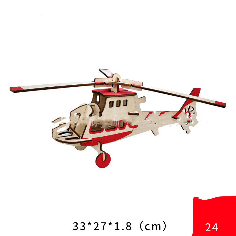 Wooden 3D three-dimensional puzzle