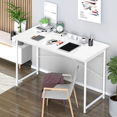 Modern Simple Style Desk For Home Office, Study Student Writing Desk, Vintage Wooden Desk, Brown, 47 Inch-LITE