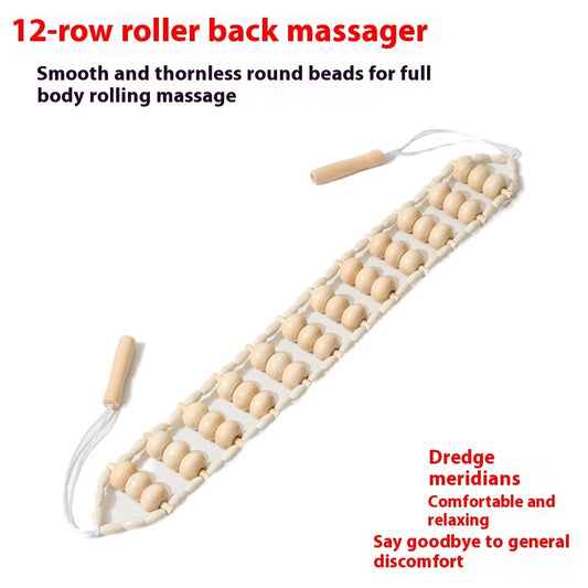 Pull Back Wooden Ease Of Use Manual Back Strip Massage Meridian Neck Massager Roller