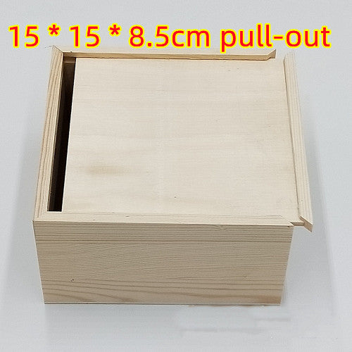 Wooden clamshell gift box Wooden packing box Rectangular tool wooden box