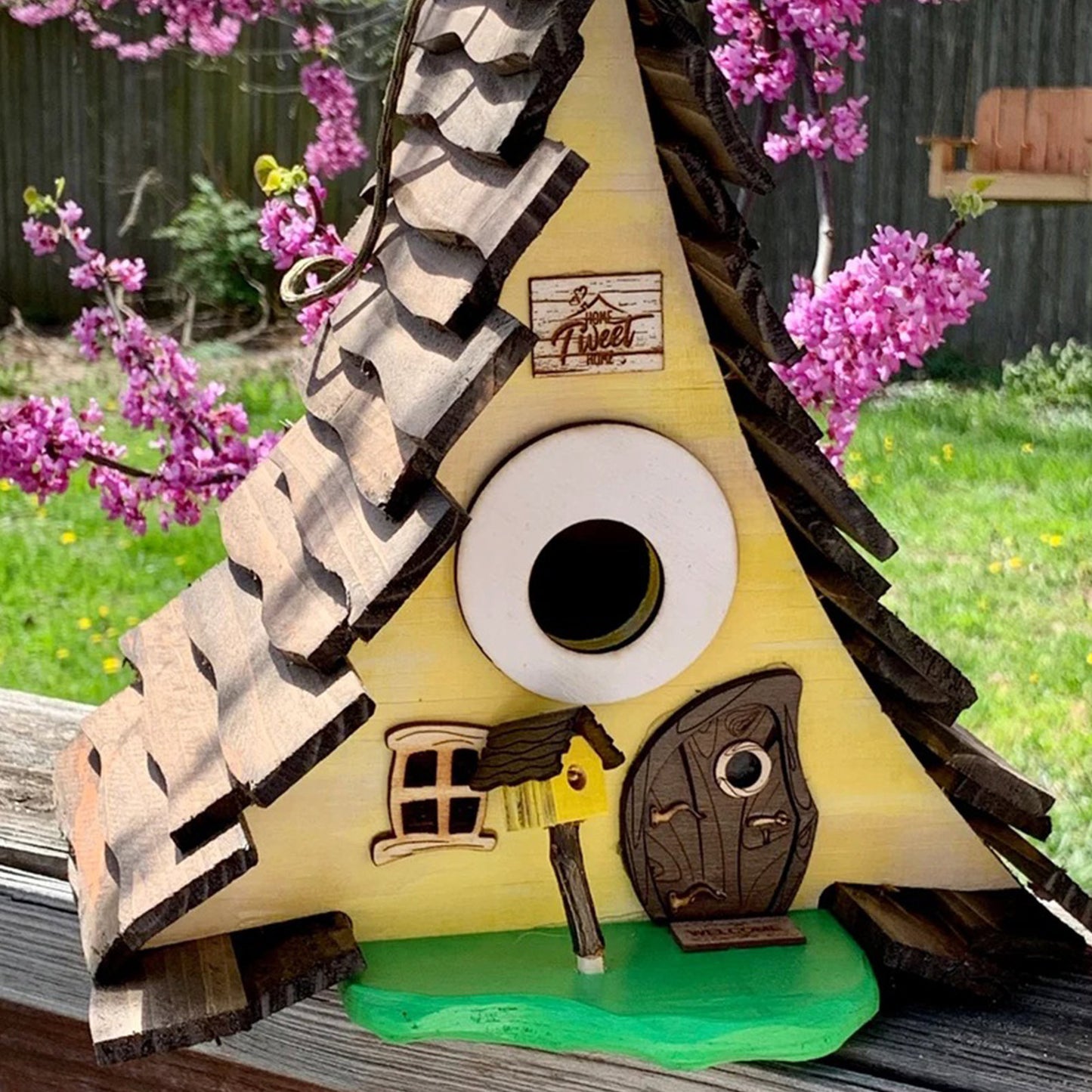 Garden Courtyard Decoration Pendant Wooden Bird House