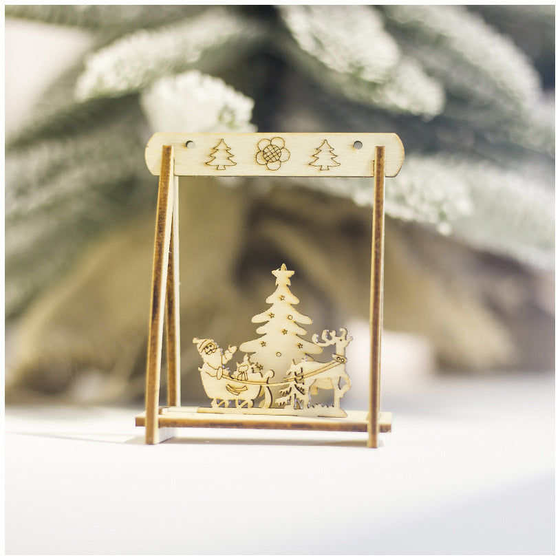 Christmas Wooden Ornaments Creative Christmas Desktop Decorations