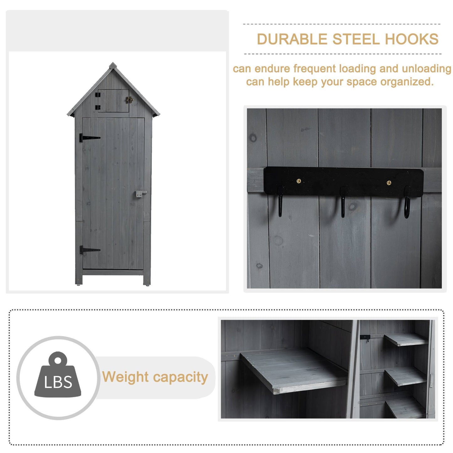 Outdoor Storage Cabinet Tool Shed Wooden Garden Shed