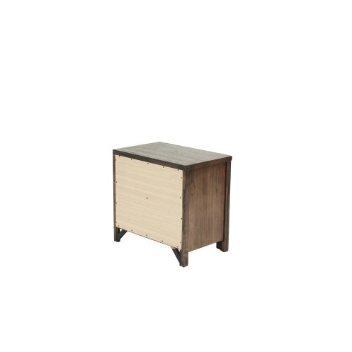 Oak Finish 1pc Nightstand Wooden Bedside Table 2x Drawers Storage Bedroom Furniture