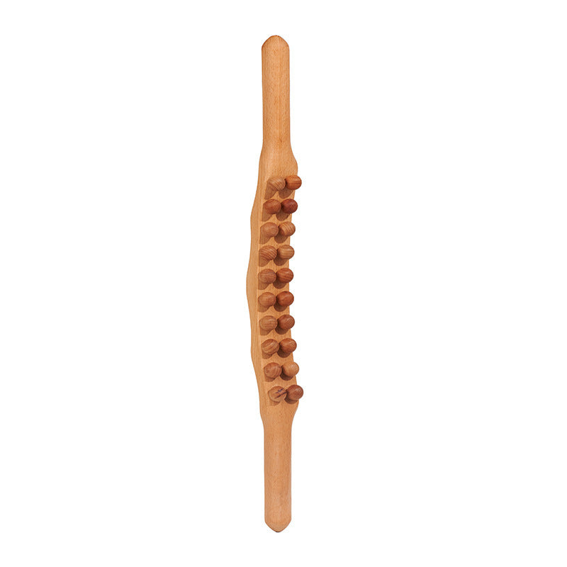 Carbonized Wood Massage Tool Wooden Bead Back Scratcher