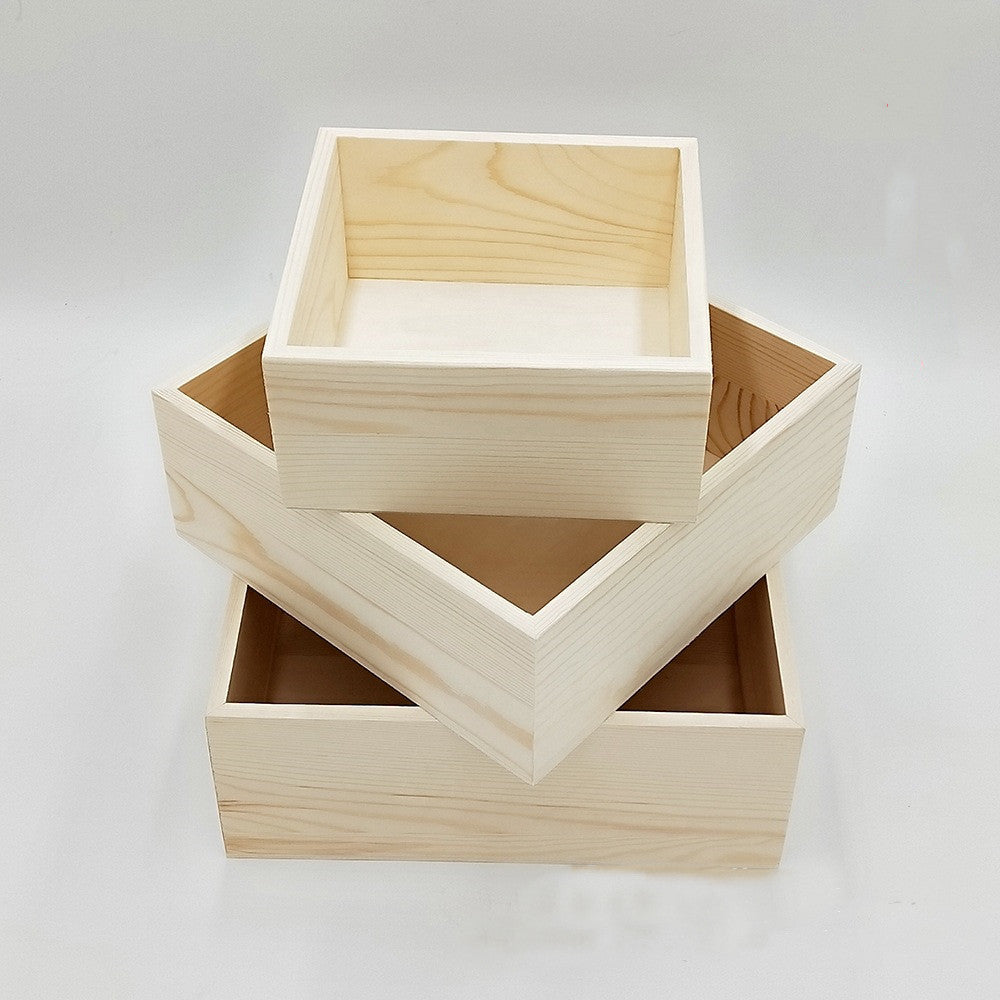 Wooden clamshell gift box Wooden packing box Rectangular tool wooden box