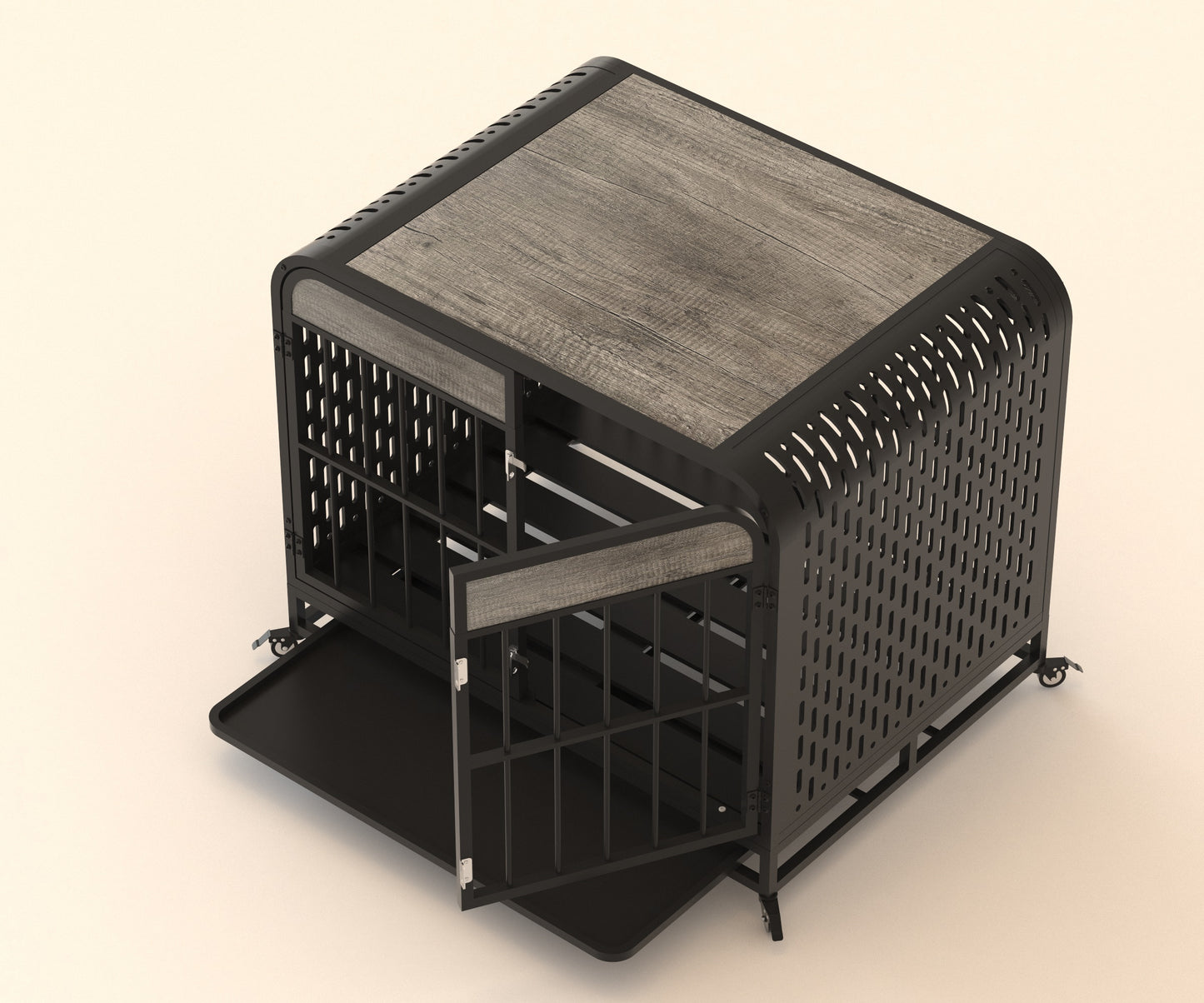 Heavy Duty Dog Crate Furniture Wooden Table 33inch Grey