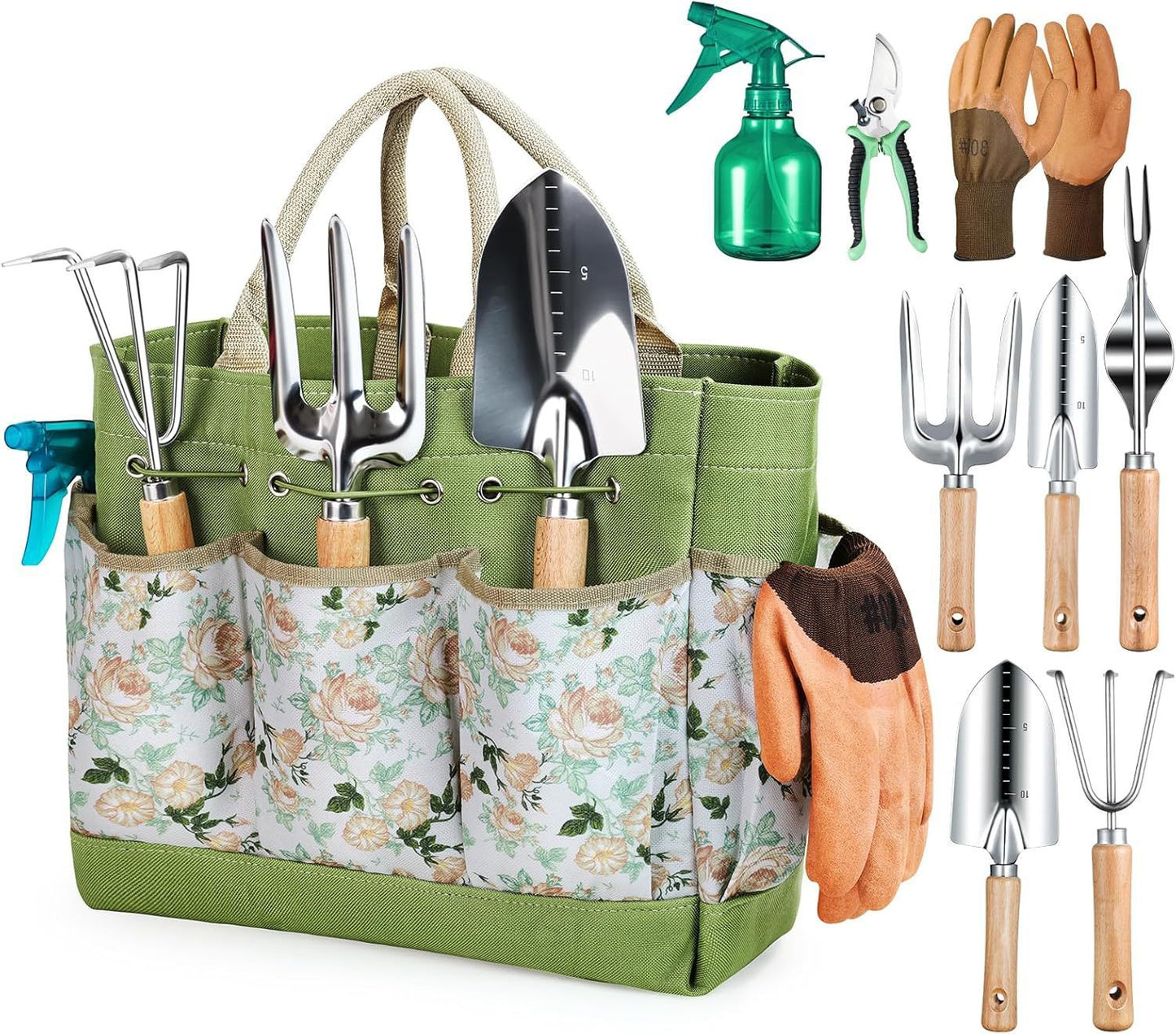 Wooden Handle Stainless Steel Garden Tools Suit