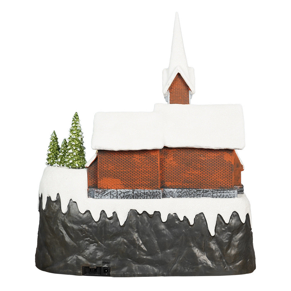 Christmas Decoration Mountaintop Church Gift Decoration