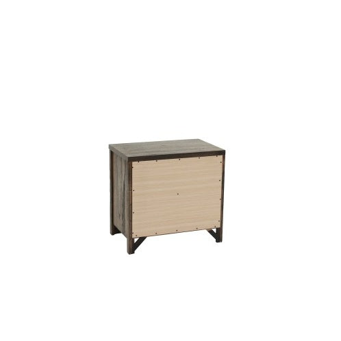 Oak Finish 1pc Nightstand Wooden Bedside Table 2x Drawers Storage Bedroom Furniture