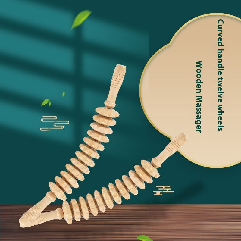 Wooden Wheel Solid Wood Massager Whole Body