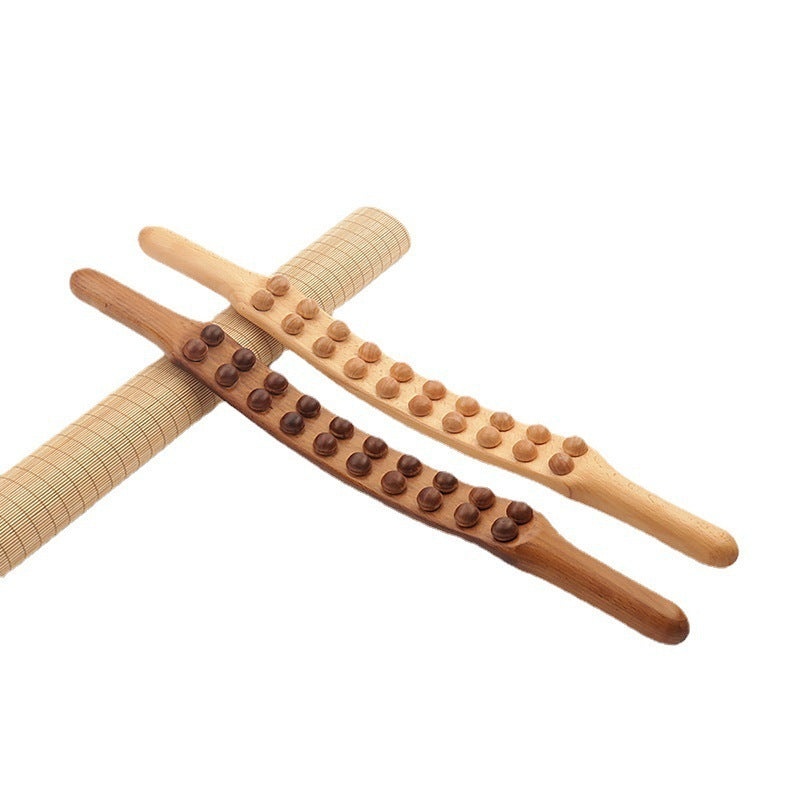 Carbonized Wood Massage Tool Wooden Bead Back Scratcher