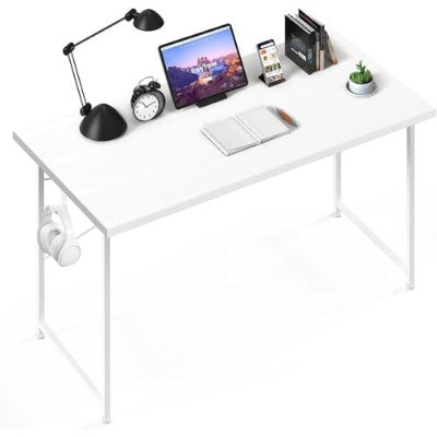 Modern Simple Style Desk For Home Office, Study Student Writing Desk, Vintage Wooden Desk, Brown, 47 Inch-LITE