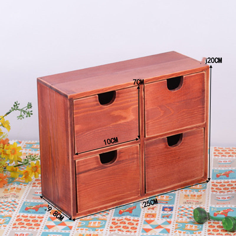 Office Jewelry Cosmetics Wooden Storage Box