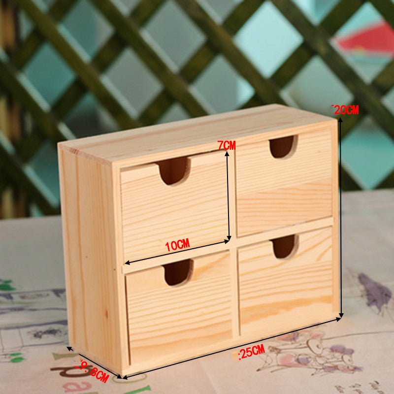 Office Jewelry Cosmetics Wooden Storage Box