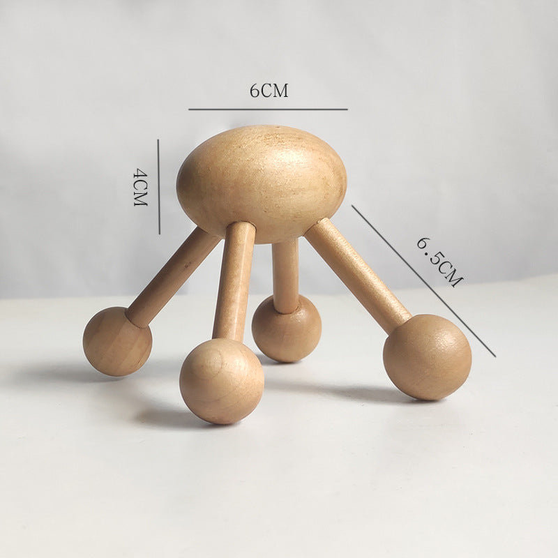 Wooden Head Octopus Scalp Meridian Massage