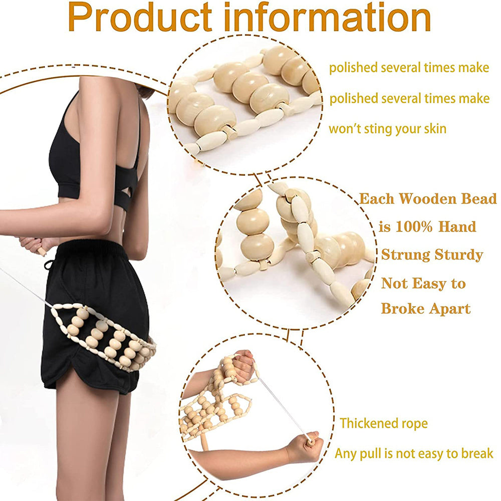 3pcs Wooden Anti-Cellulite Massage Tool Hand Roller