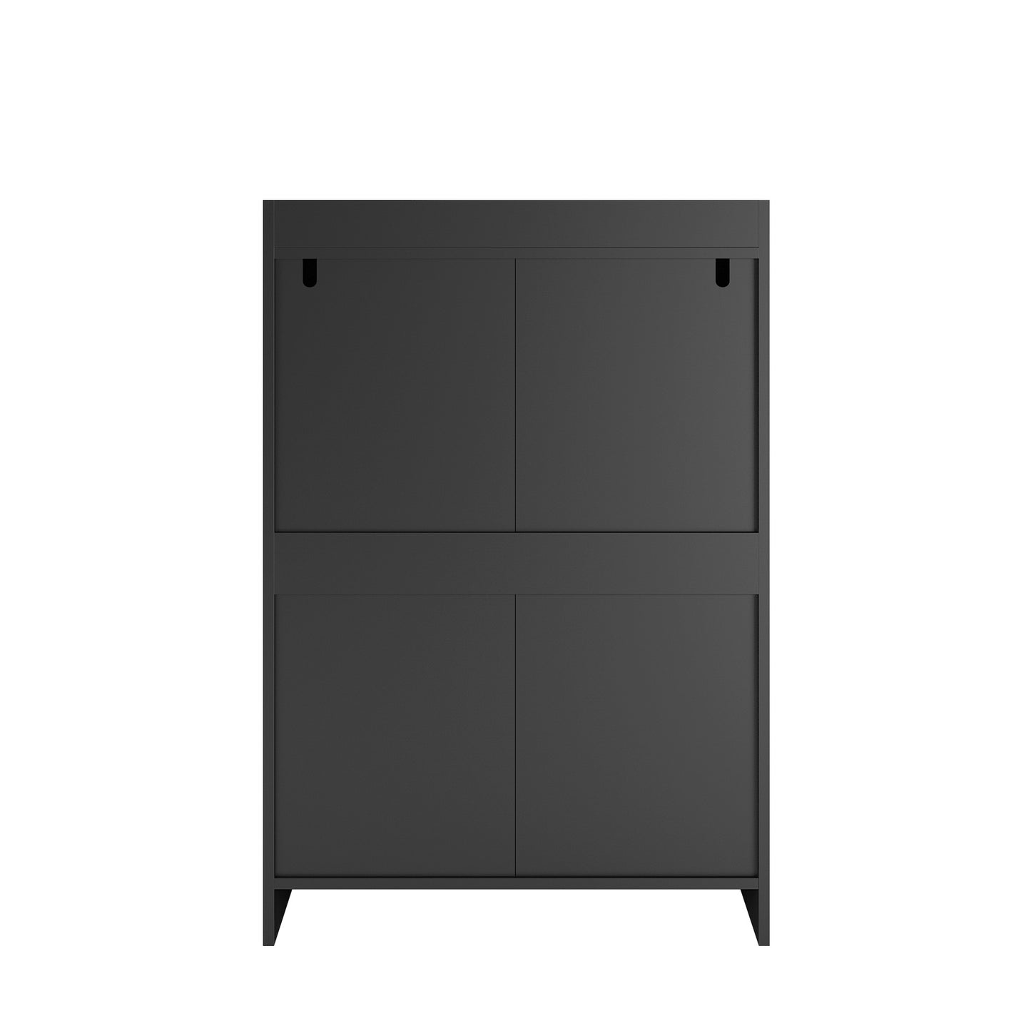 4 Drawer Dresser, Chest Of Drawers Without Handle,Black Dresser For Bedroom Waterproof, Modern Wooden Cabinet With Sturdy Frame For Living Room, Entryway, Bedroom, Hallway, Office
