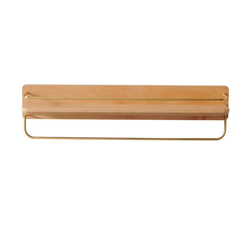 Bathroom Shelf Wall Hanging Free Punching Solid Wood