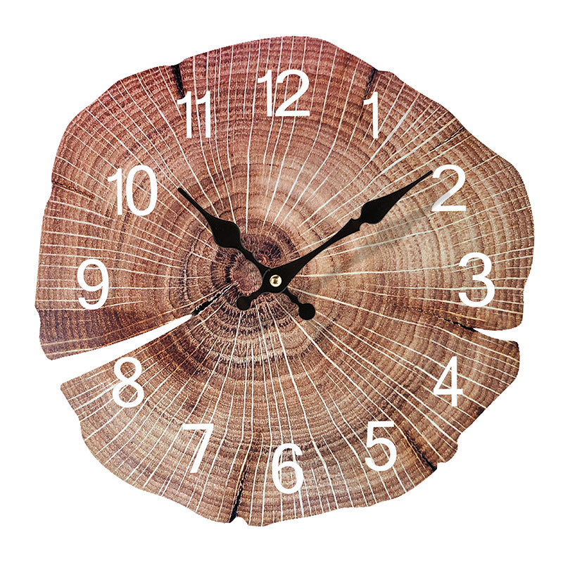 Wooden Clock Net Red Wood Grain Mute Creative Clock