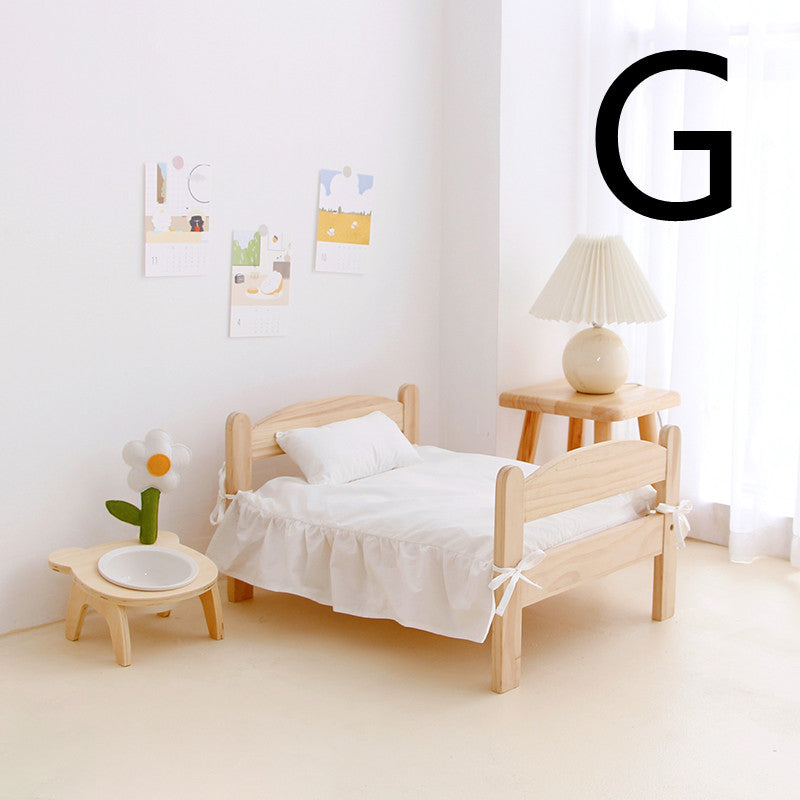 Pet Ceramic Bowl Wooden Stand Tall Cat Bowl Water Bowl