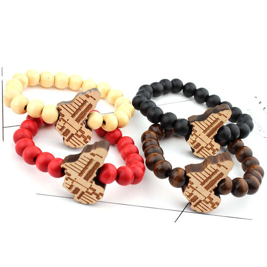 Africa map wooden sign bracelet