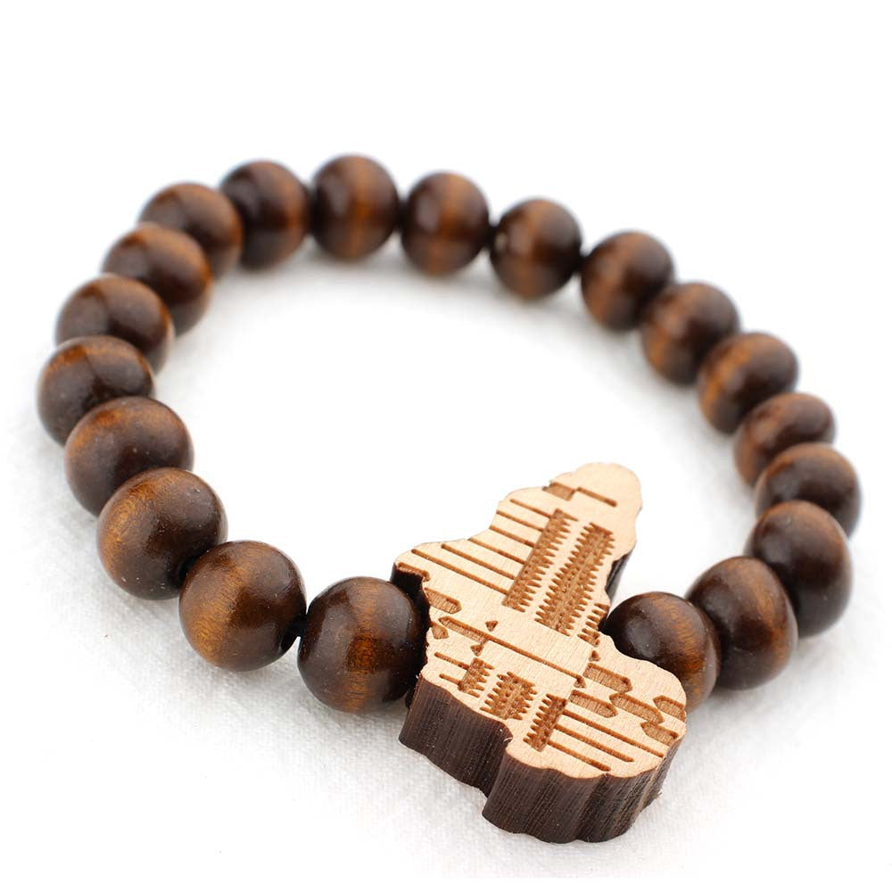 Africa map wooden sign bracelet