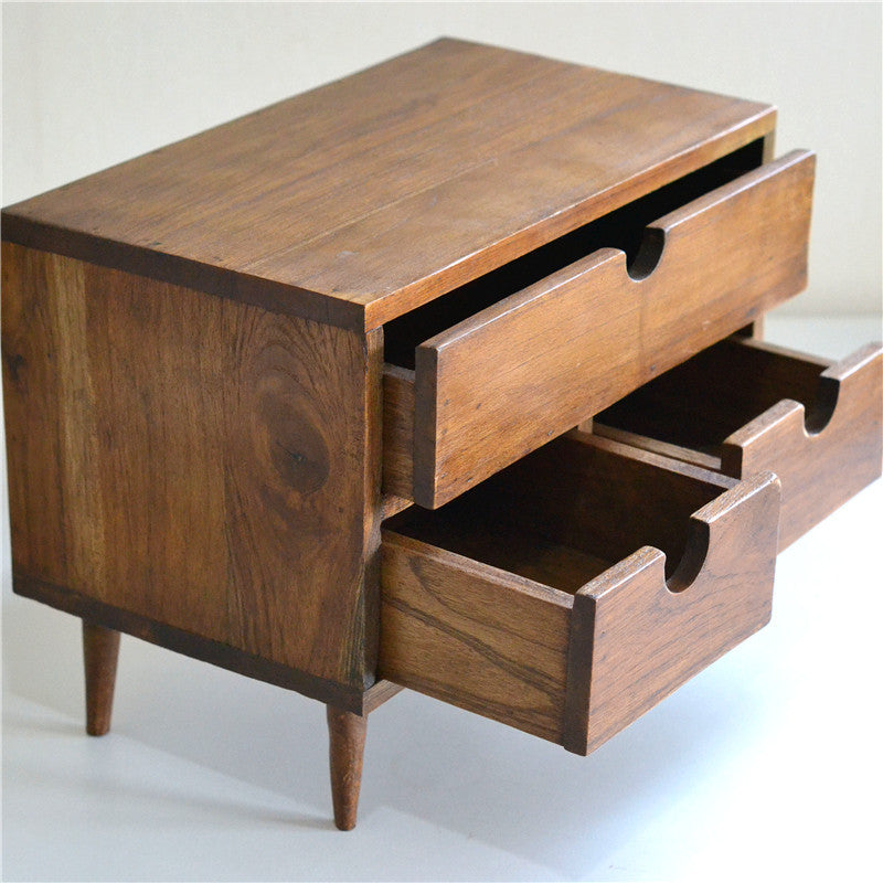 Home Solid Wood Two-layer Drawer Cosmetic Storage Box