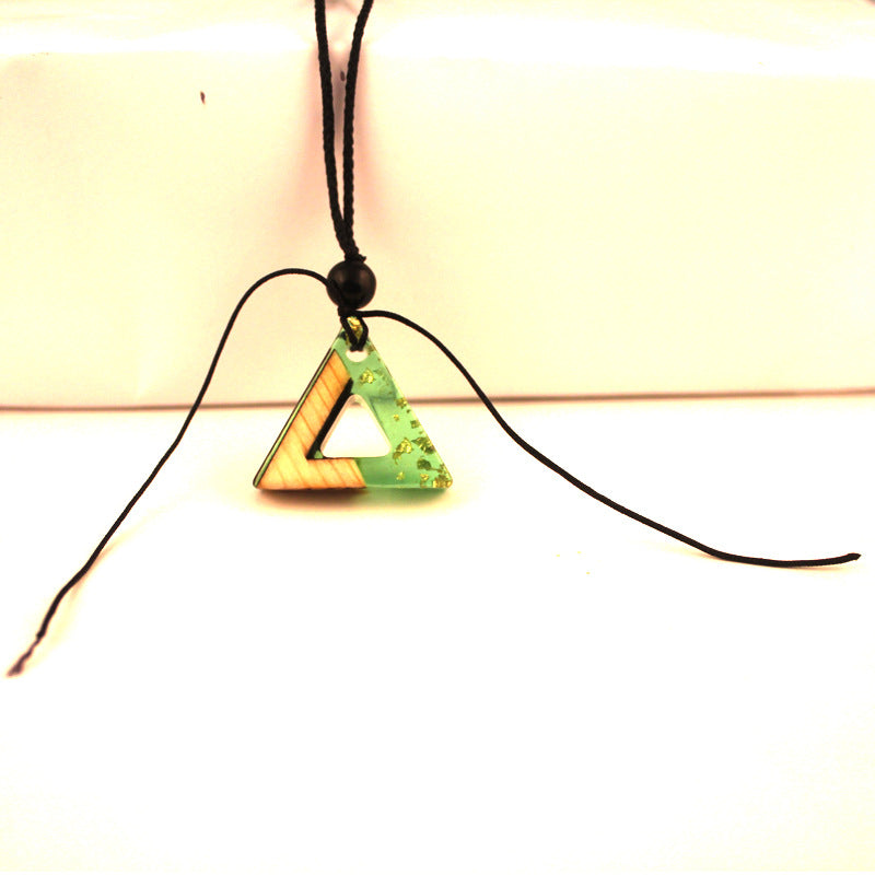 Solid wood resin pendant