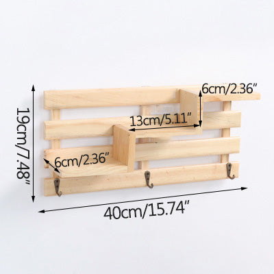 Living room wall wooden wall hanging rack decorations