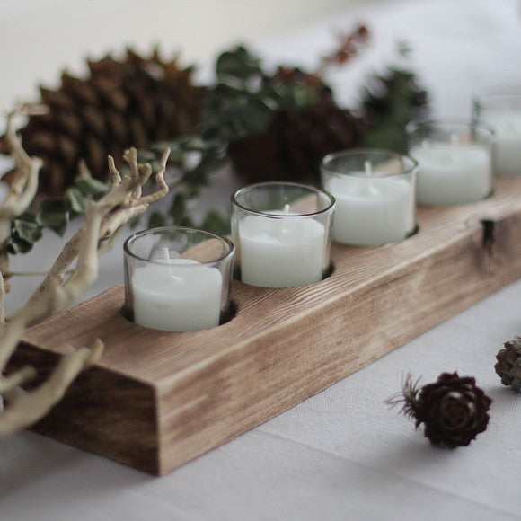 Solid wood candlestick gift