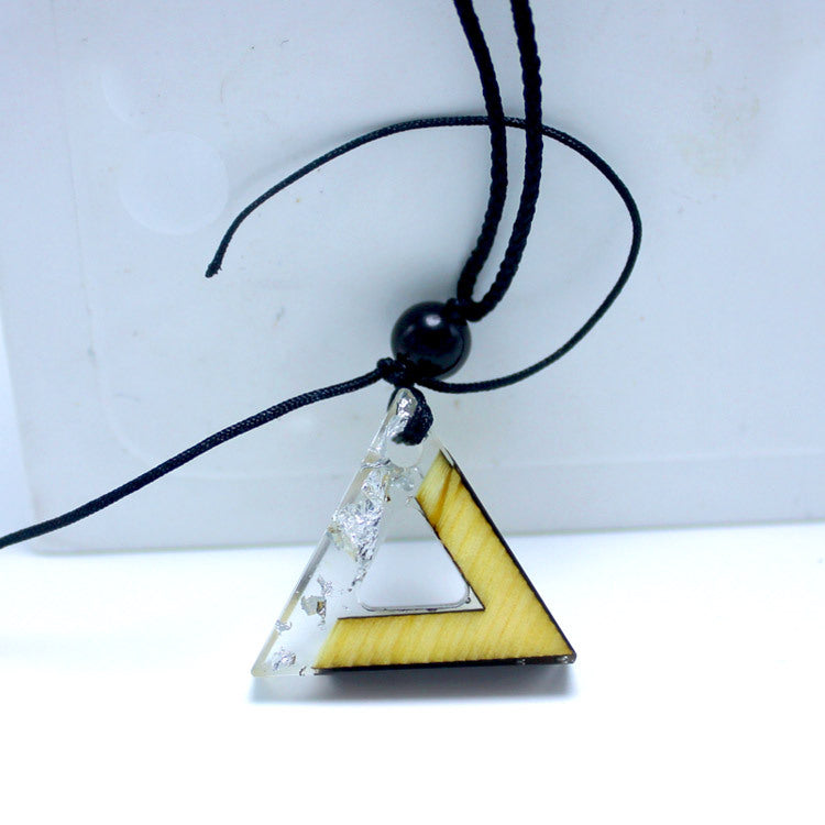 Solid wood resin pendant