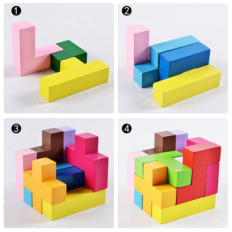 Children's Assembling Intellectual Building Wooden Toys