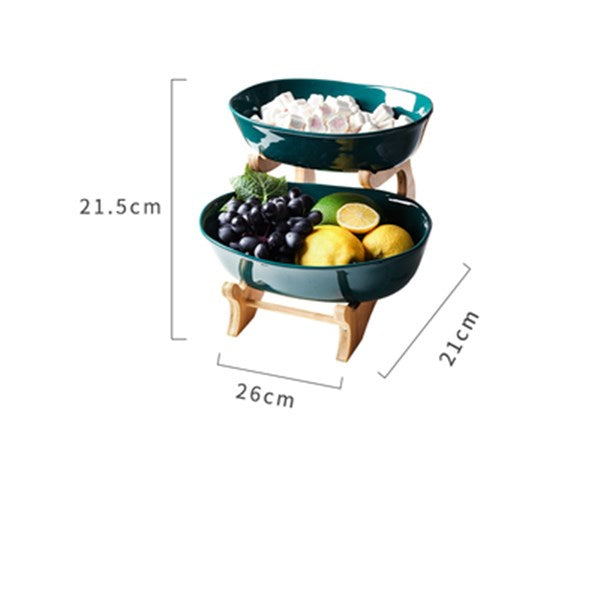 Living Room Coffee Table Bamboo And Wood Double Shelf