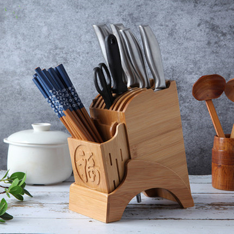 Multifunctional Storage Rack Solid Wood Knife Holder Chopstick Cage Rack
