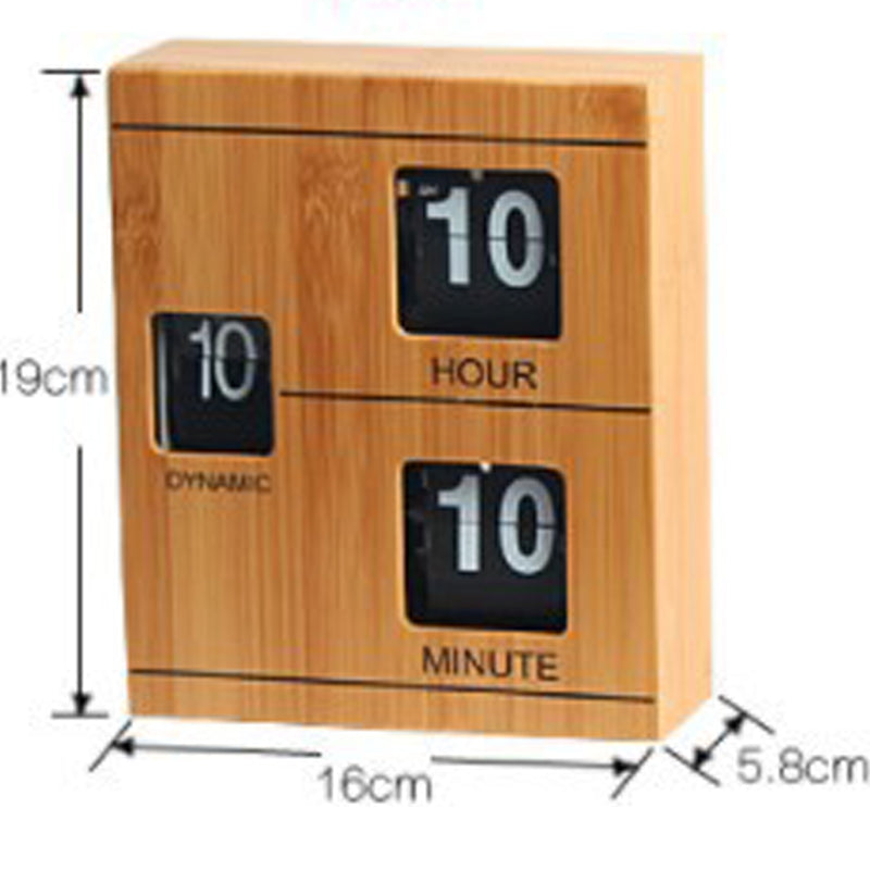 Creative Bamboo And Wood Book Page Turning Wooden Clock