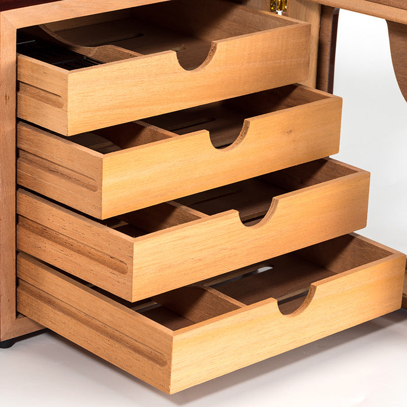 High-Grade Cedar Wood Cigar Box Four-Layer Solid Wood Large-Capacity Constant Temperature Moisturizing Cigar Humidor